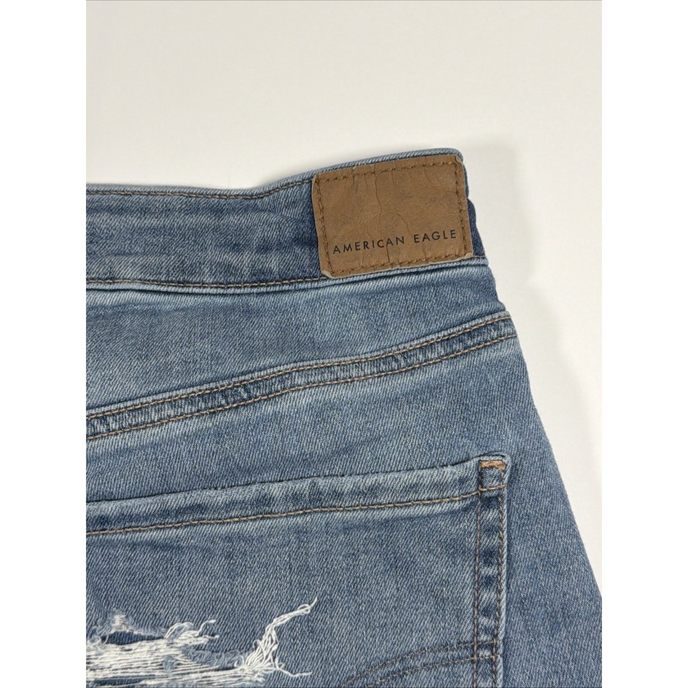 American Eagle Blue Denim Jeans Women's Size 6 Next Level Stretch Distressed - Picture 8 of 13